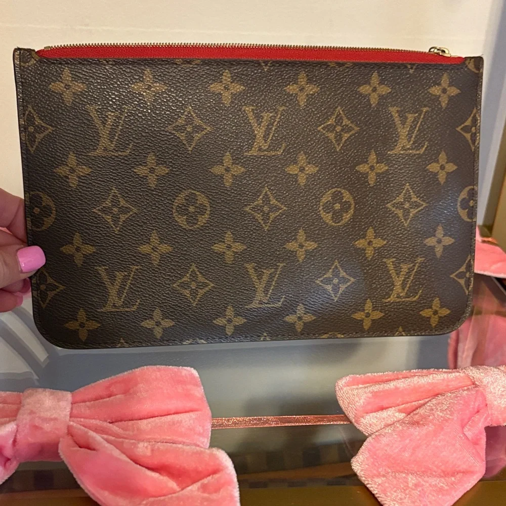 Louis Vuitton Brown and Gold Monogram Wristlet - Picture 1 of 7
